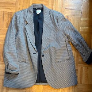 H&M Black and White Checkered Blazer